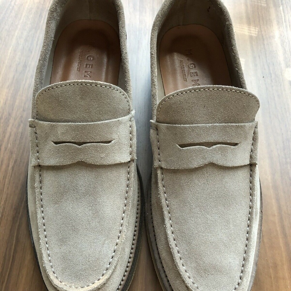Mens M.Gemi suede penny loafers size 10 Rarely Wor